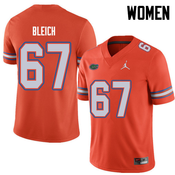 Jordan Brand Women #67 Christopher Bleich Florida Gators College Football Jerseys Sale-Orange
